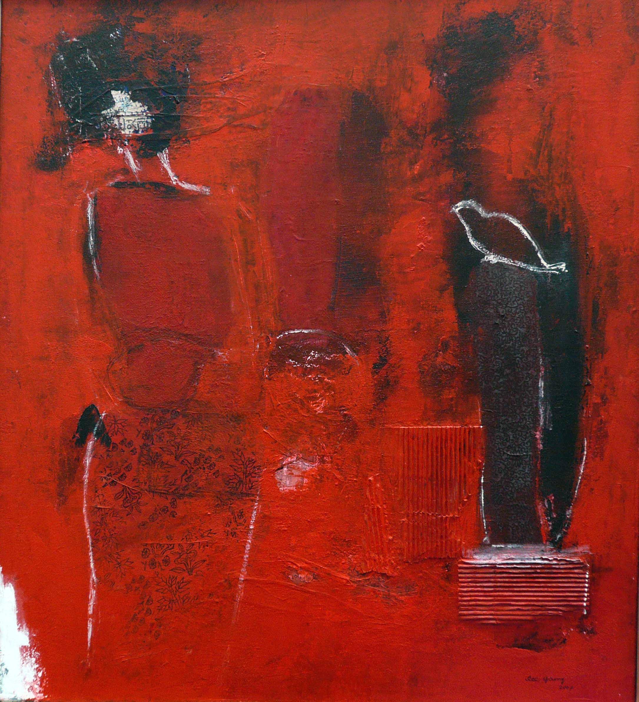Frau und Vogel, 100x90cm